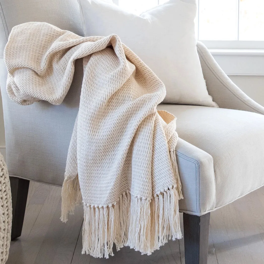 Oatmeal Handwoven Cotton Throw