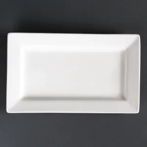 Olympia Lumina Wide Rim Rectangular Plates White 257x 155mm (Pack of 4) - CD630
