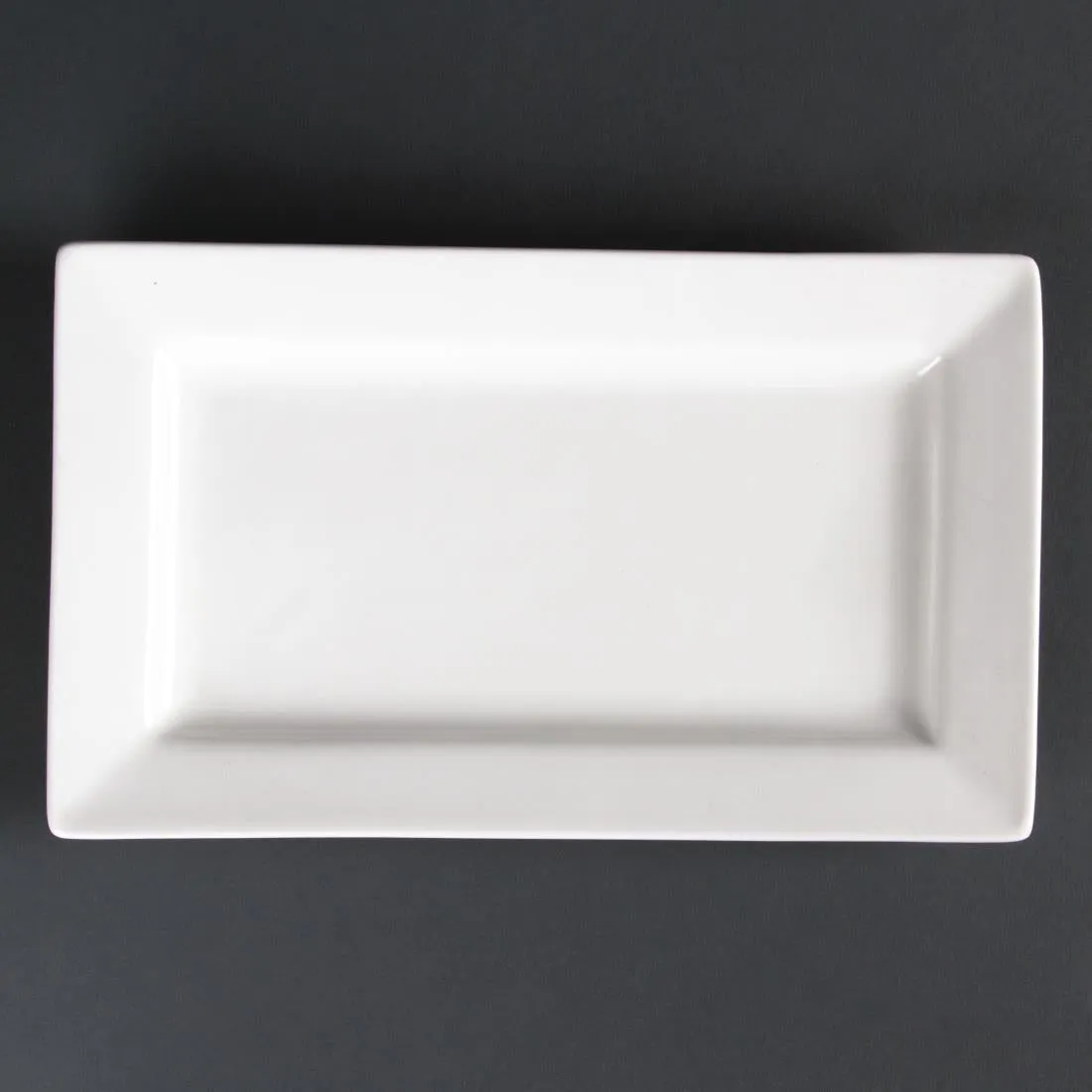Olympia Lumina Wide Rim Rectangular Plates White 257x 155mm (Pack of 4) - CD630