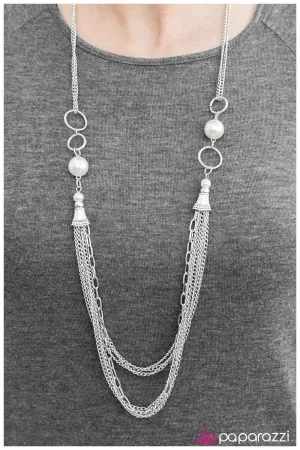 Open Door Jewelry - Armageddon - White Necklace - Paparazzi Accessories