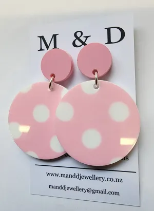 Patterned Spot Disc Stud Dangle Earrings