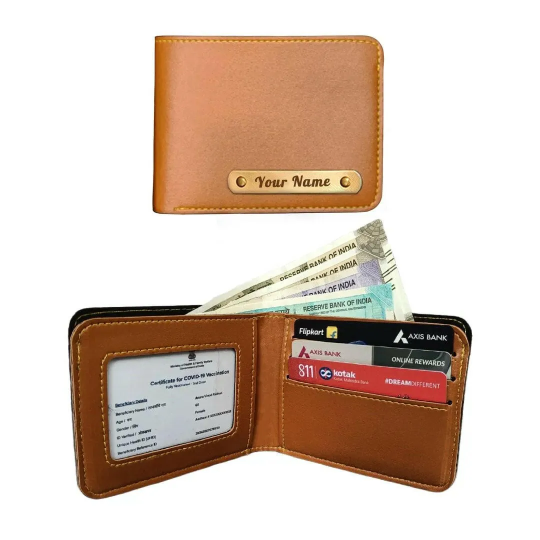 Personalized Name Carry Your Style Vegan Leather Wallet - Tan