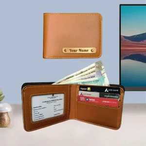 Personalized Name Carry Your Style Vegan Leather Wallet - Tan