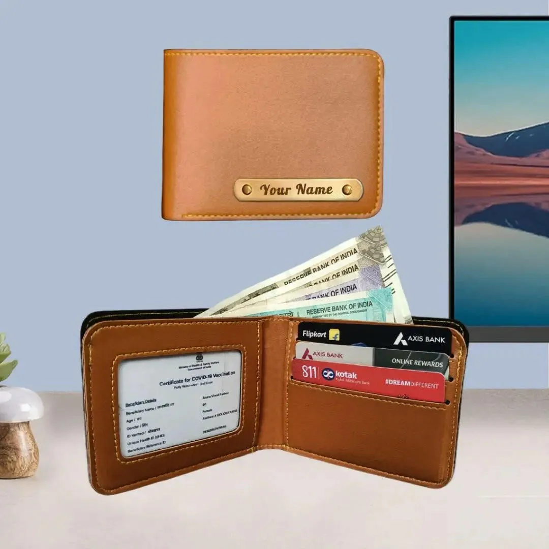 Personalized Name Carry Your Style Vegan Leather Wallet - Tan