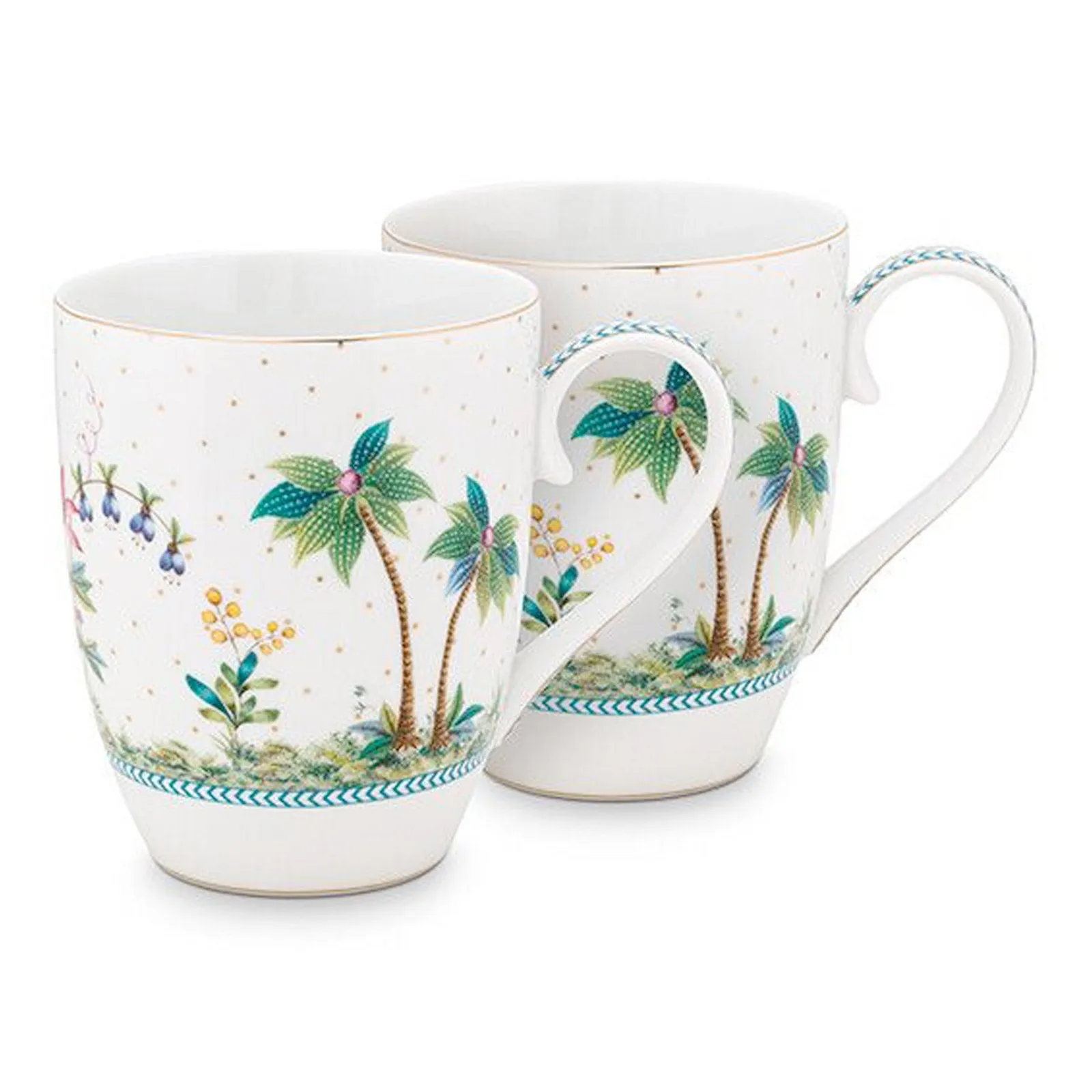 Pip Studio Jolie Dots Set of 2 Mugs - White & Gold