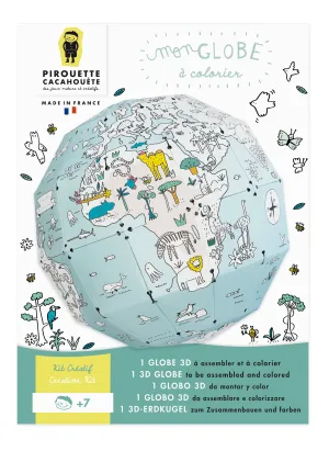 Pirouette Cacahouète - Kit créatif globe à colorier || Pirouette Cacahouète - Creative coloring globe kit