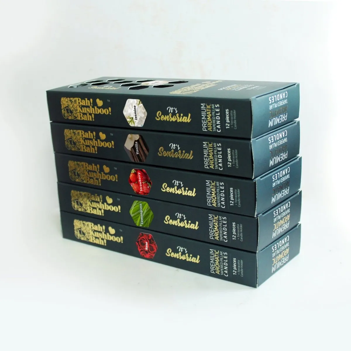 Premium Perfumed Soywax Candles- Set Of 60 (5 Fragrance)