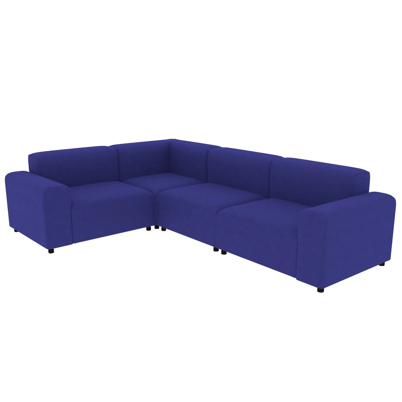Premium Royal Blue Pastel Coloured Comfort Long L Shaped 4 Seater Sofa for Home