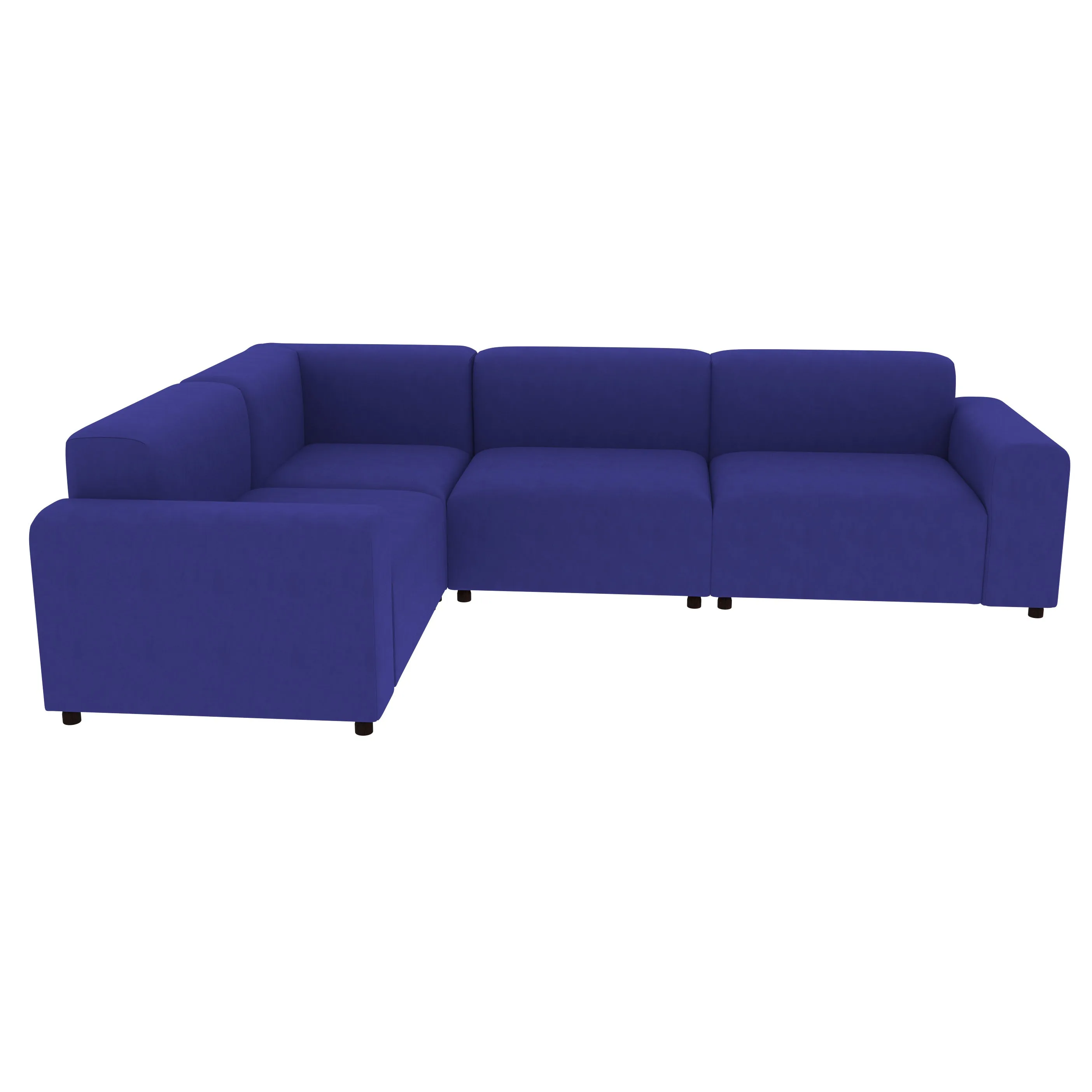 Premium Royal Blue Pastel Coloured Comfort Long L Shaped 4 Seater Sofa for Home