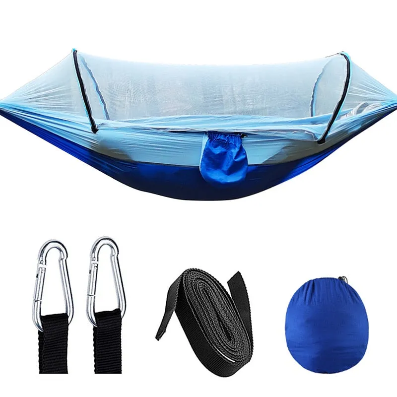 Quick-opening Mosquito Net Hammock with anti-rollover