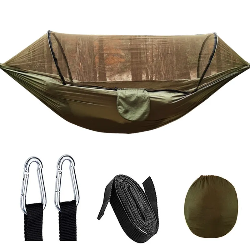 Quick-opening Mosquito Net Hammock with anti-rollover