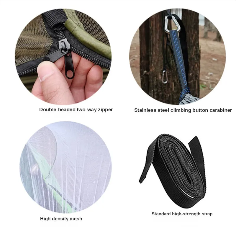 Quick-opening Mosquito Net Hammock with anti-rollover
