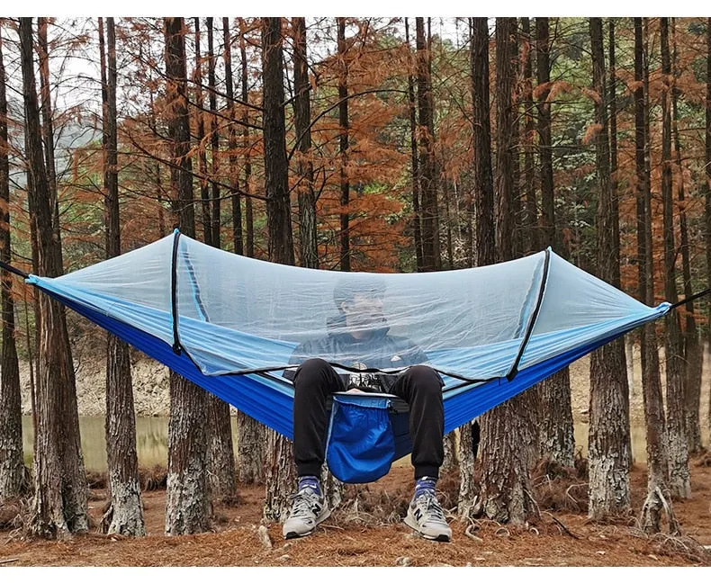 Quick-opening Mosquito Net Hammock with anti-rollover