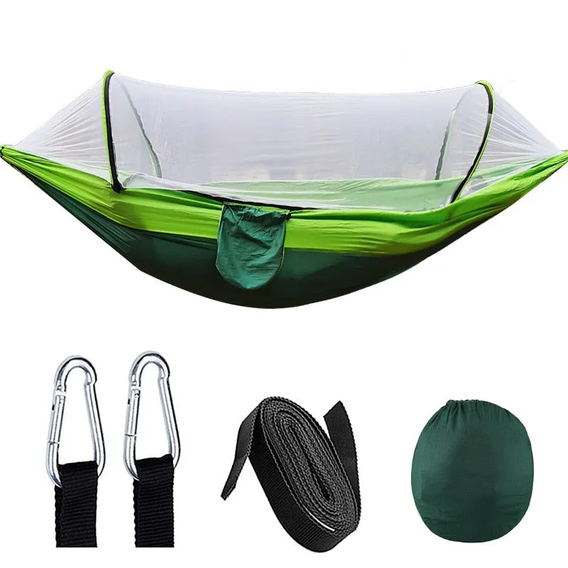 Quick-opening Mosquito Net Hammock with anti-rollover