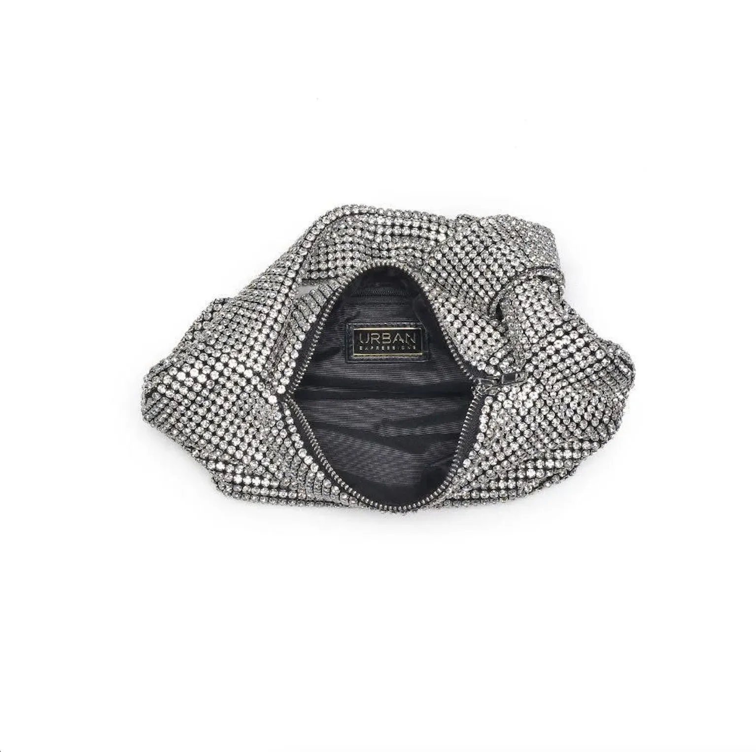Quinn Knot Rhinestone Shoulder Evening Party Bag - Silver