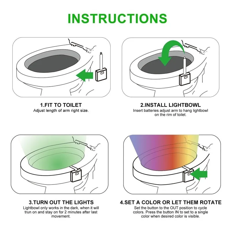 "GlowEase Motion-Sensor Toilet Night Light"