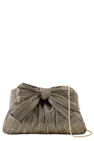 Rayne Pleated Frame Clutch - Dark Gold