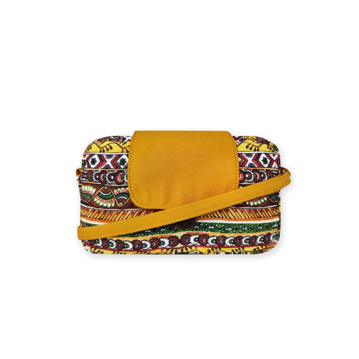 Rectangle Sling Bag- Mustard Border