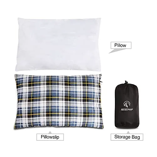 REDCAMP Outdoor Camping Pillow Lightweight, Flannel Travel Pillow