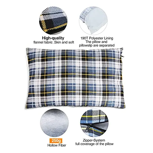 REDCAMP Outdoor Camping Pillow Lightweight, Flannel Travel Pillow