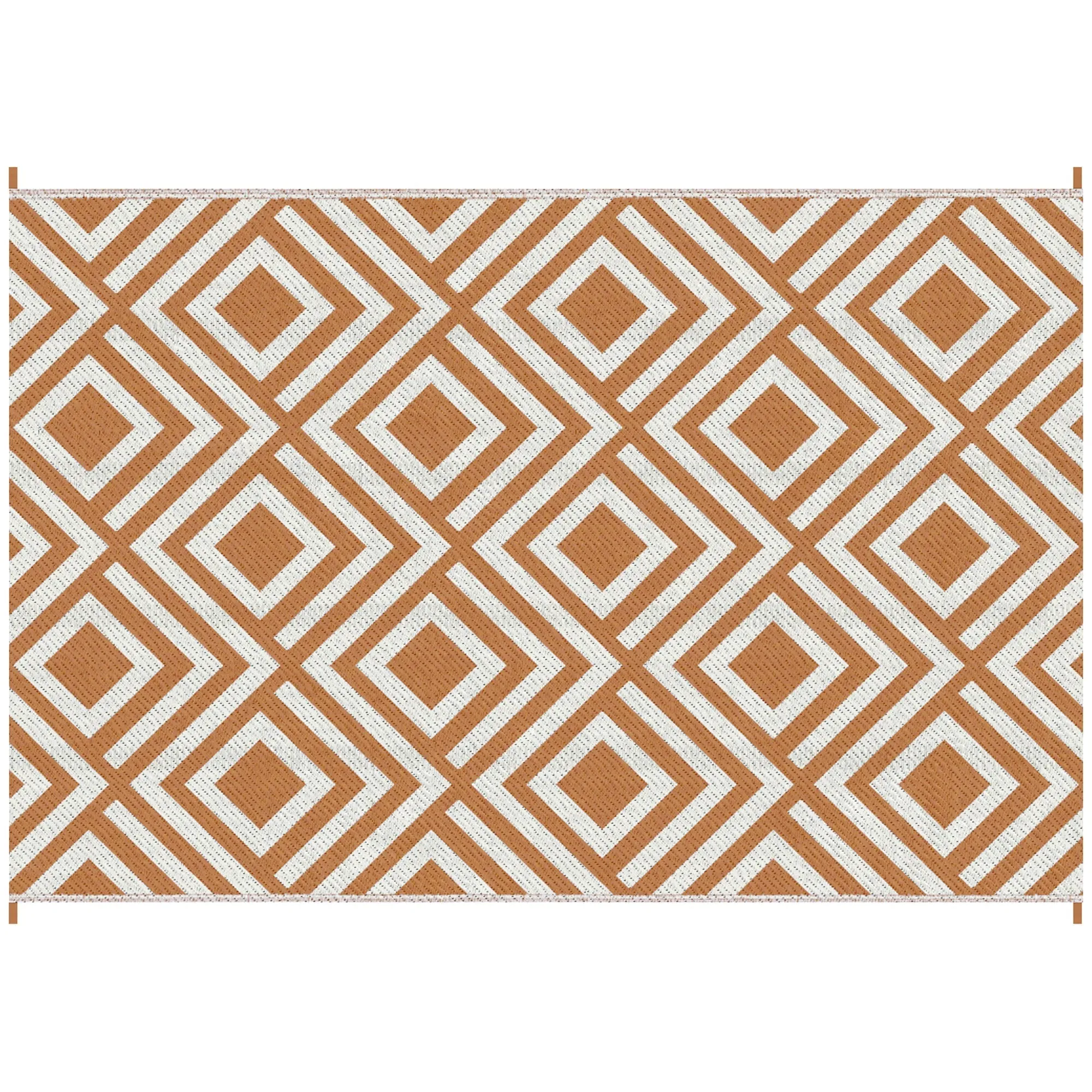 Reversible Outdoor Rug with Carry Bag and Ground Stakes