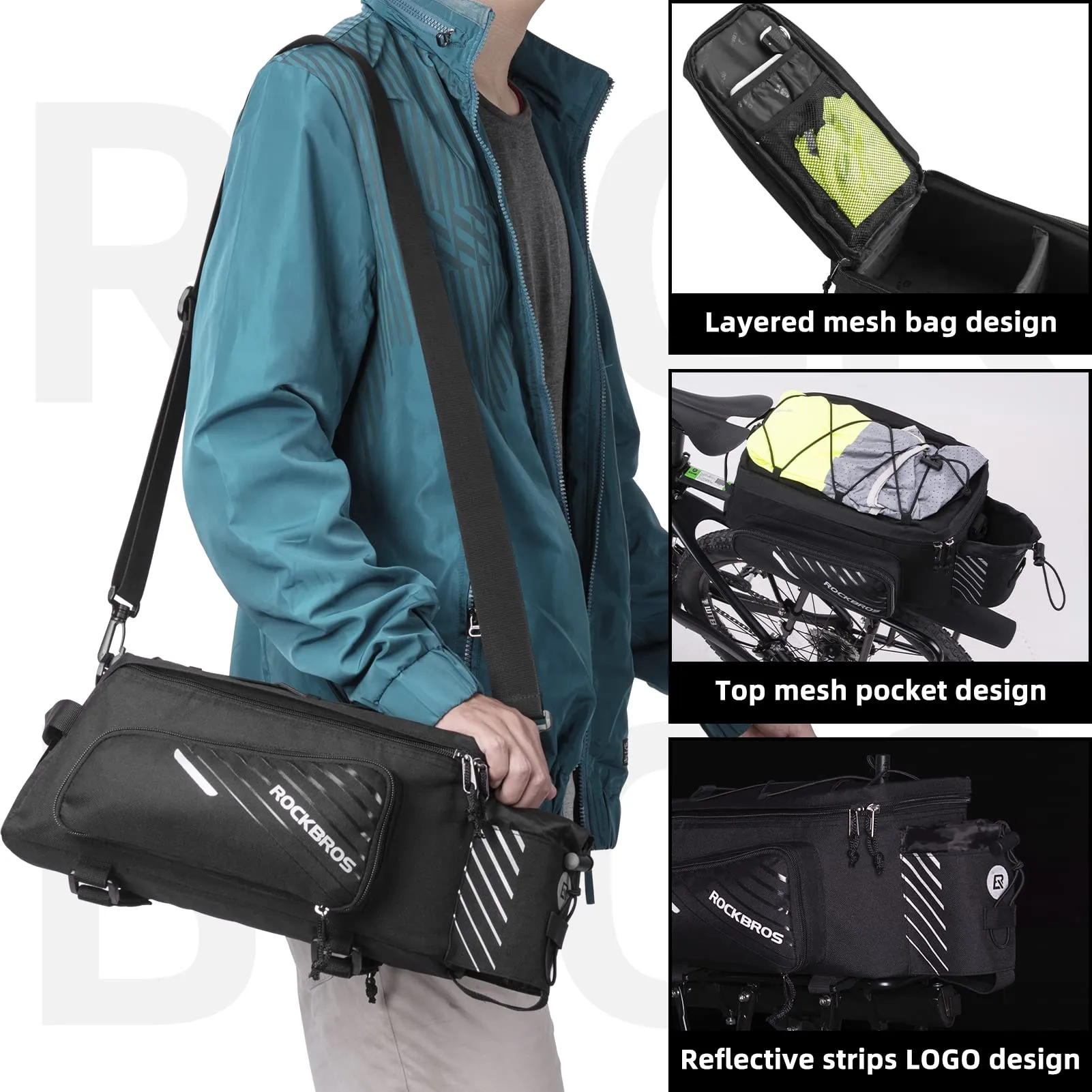 ROCKBROS Bike Rack Bag 13L Maximum Capacity
