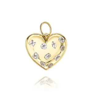 Scattered Shape Topaz Puffy Heart Pendant