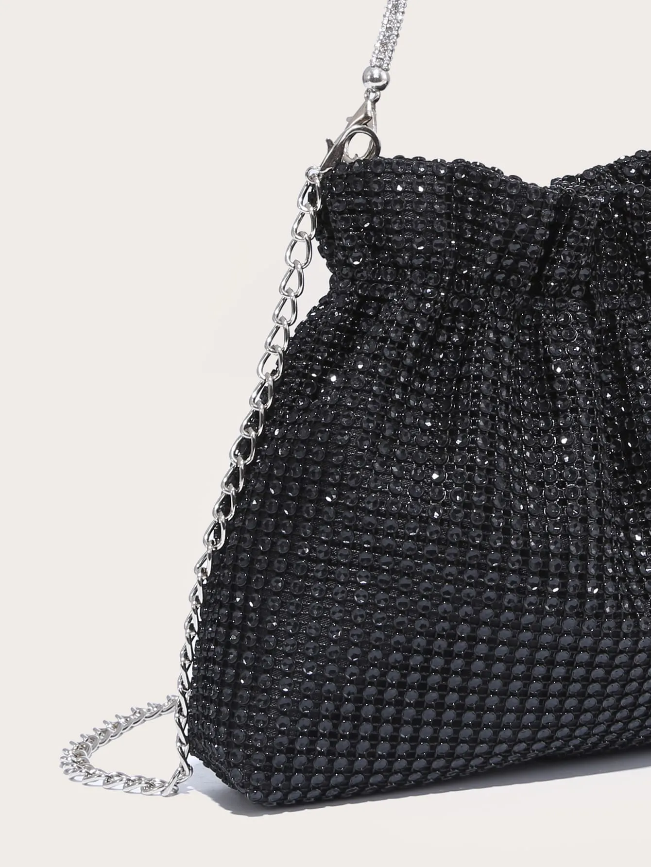 Shiny Mini Rhinestone Decor Bucket Bag Evening Bag