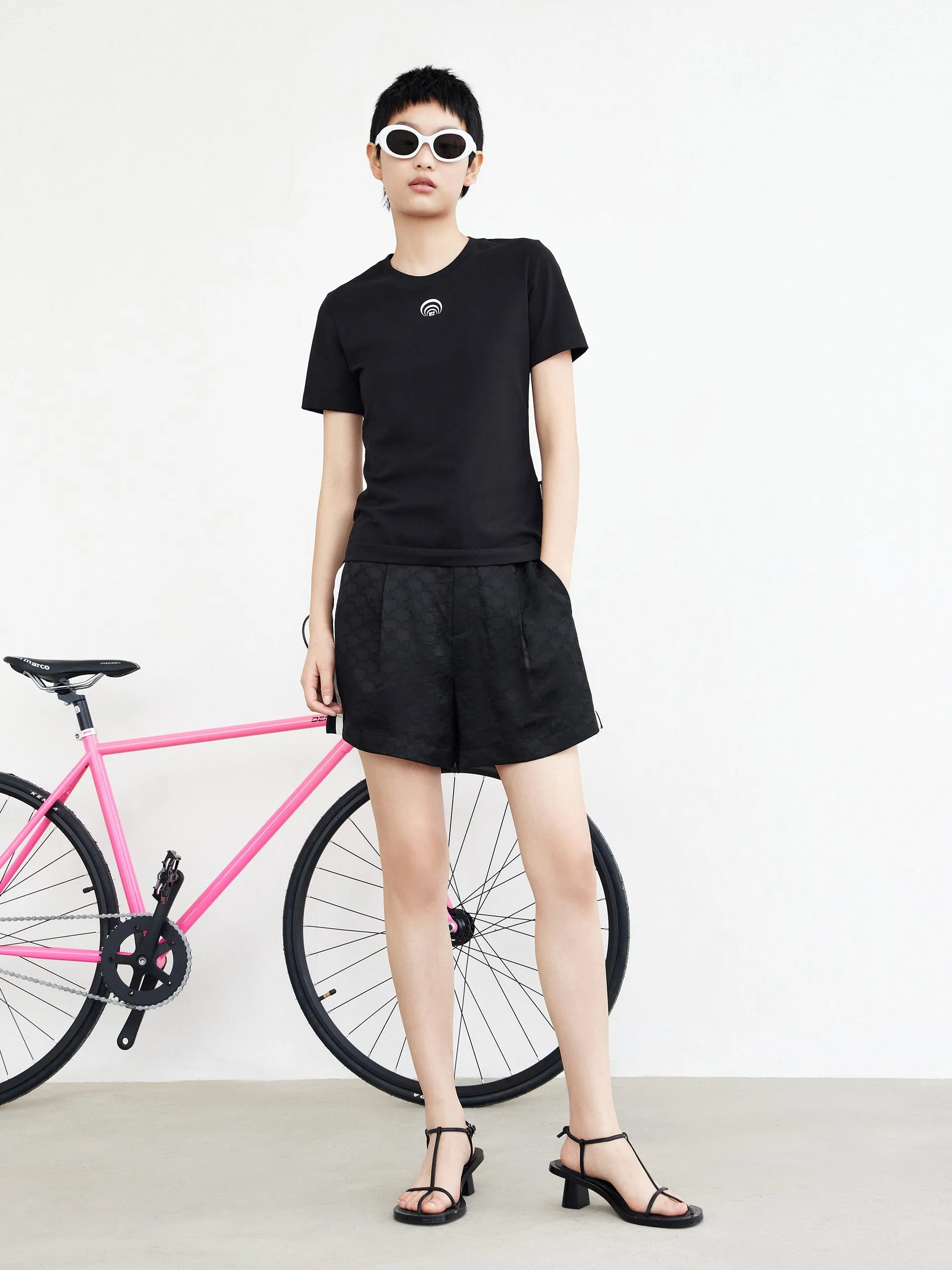 Silk Blend Check Details Shorts