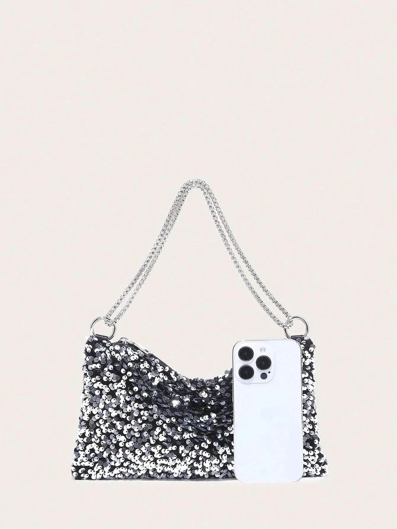 Silk Satin Shiny Sequined Evening Clutch