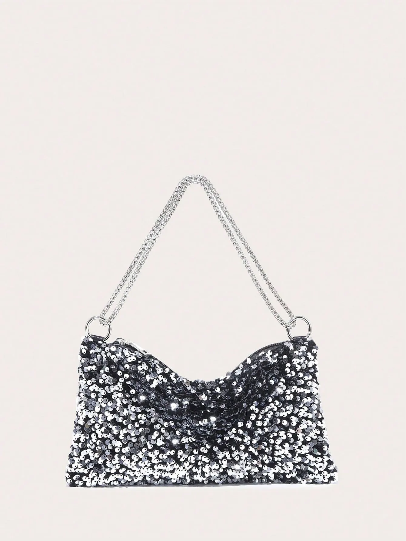 Silk Satin Shiny Sequined Evening Clutch