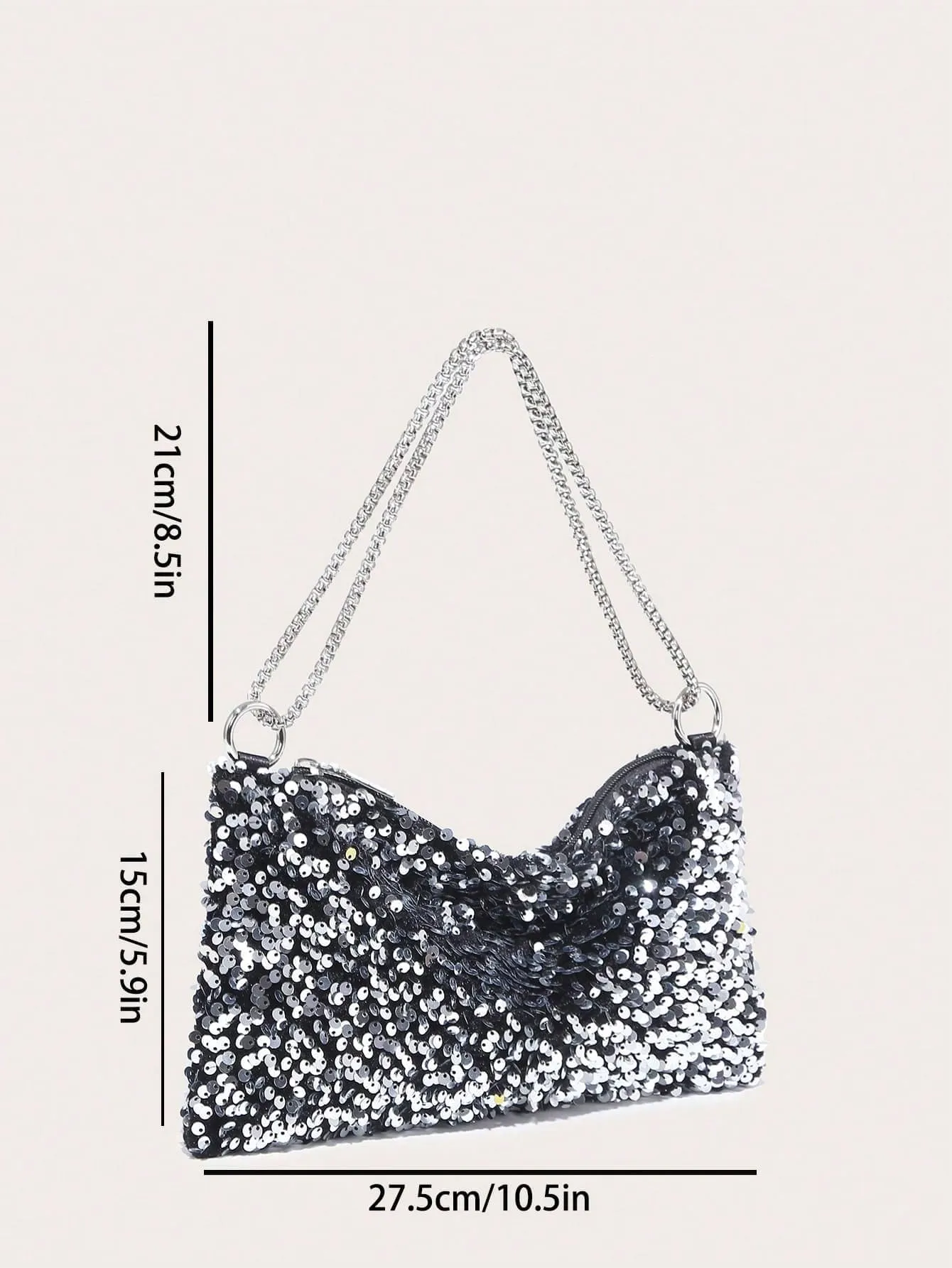 Silk Satin Shiny Sequined Evening Clutch
