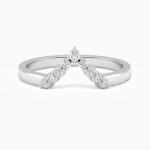 Silver - Pave V Shape Band Women's RIng - Irosk Australia