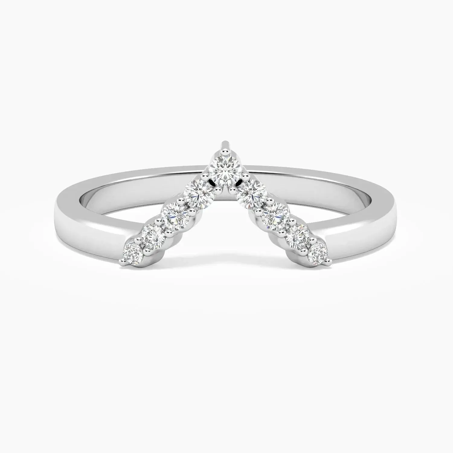 Silver - Pave V Shape Band Women's RIng - Irosk Australia