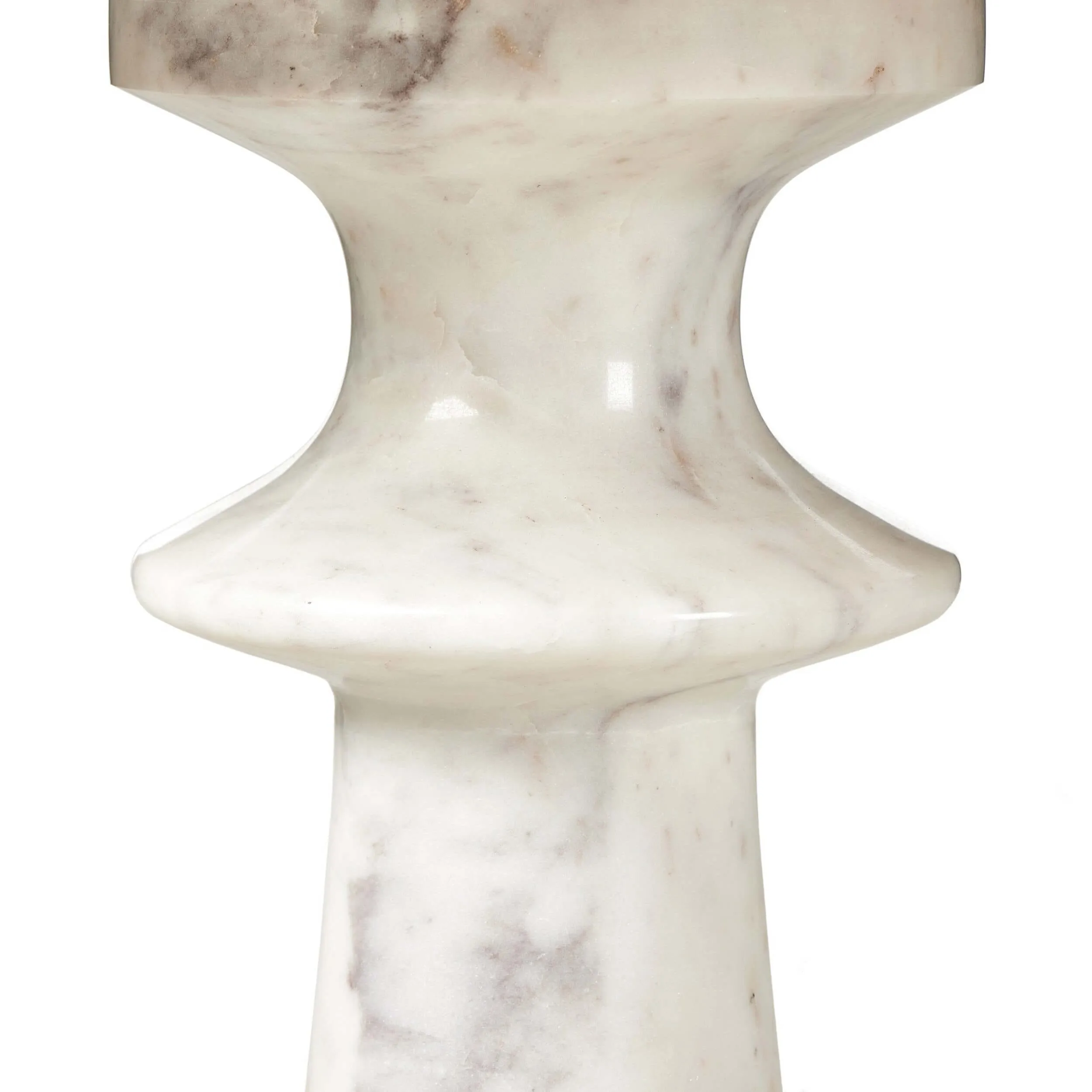 Skylar End Table, Polished White Marble