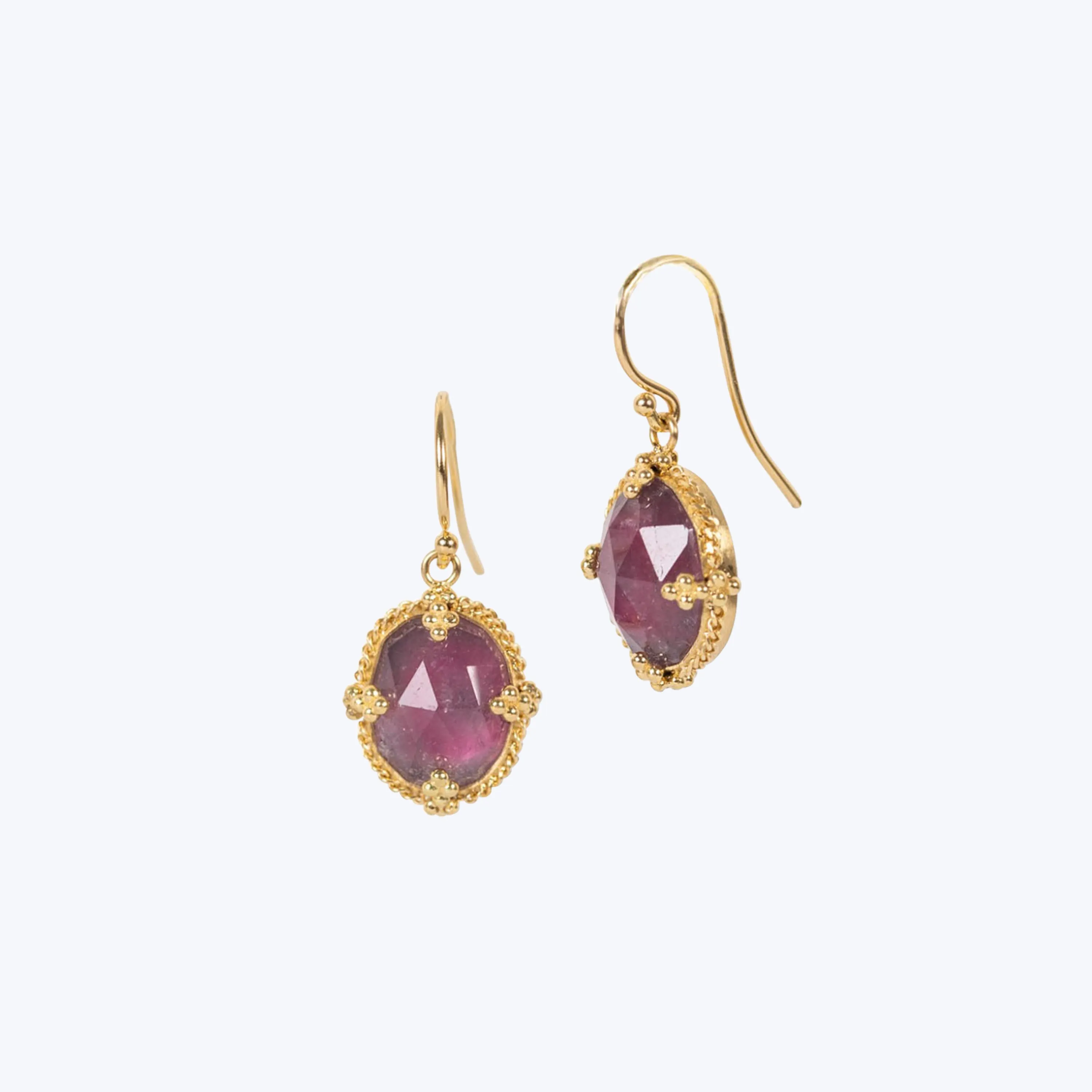 Small Tourmaline 18k One-of-a-Kind Earrings