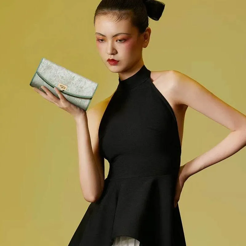 Song Brocade Color-Woven Silk Clutch Bag Evening Bag