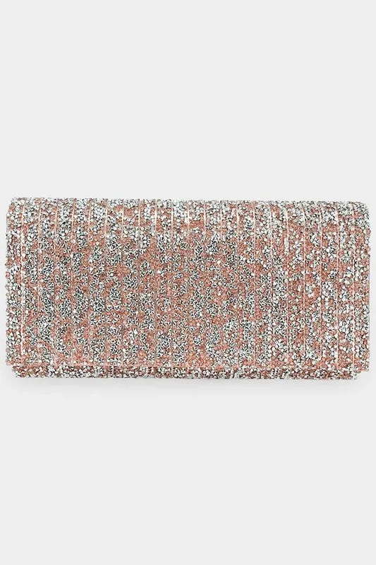Sparkle Chain Crossbody Clutch-Rose