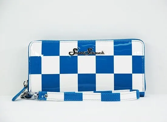 Star StruckBlue/White Checkerboard Wallet/Wristlet