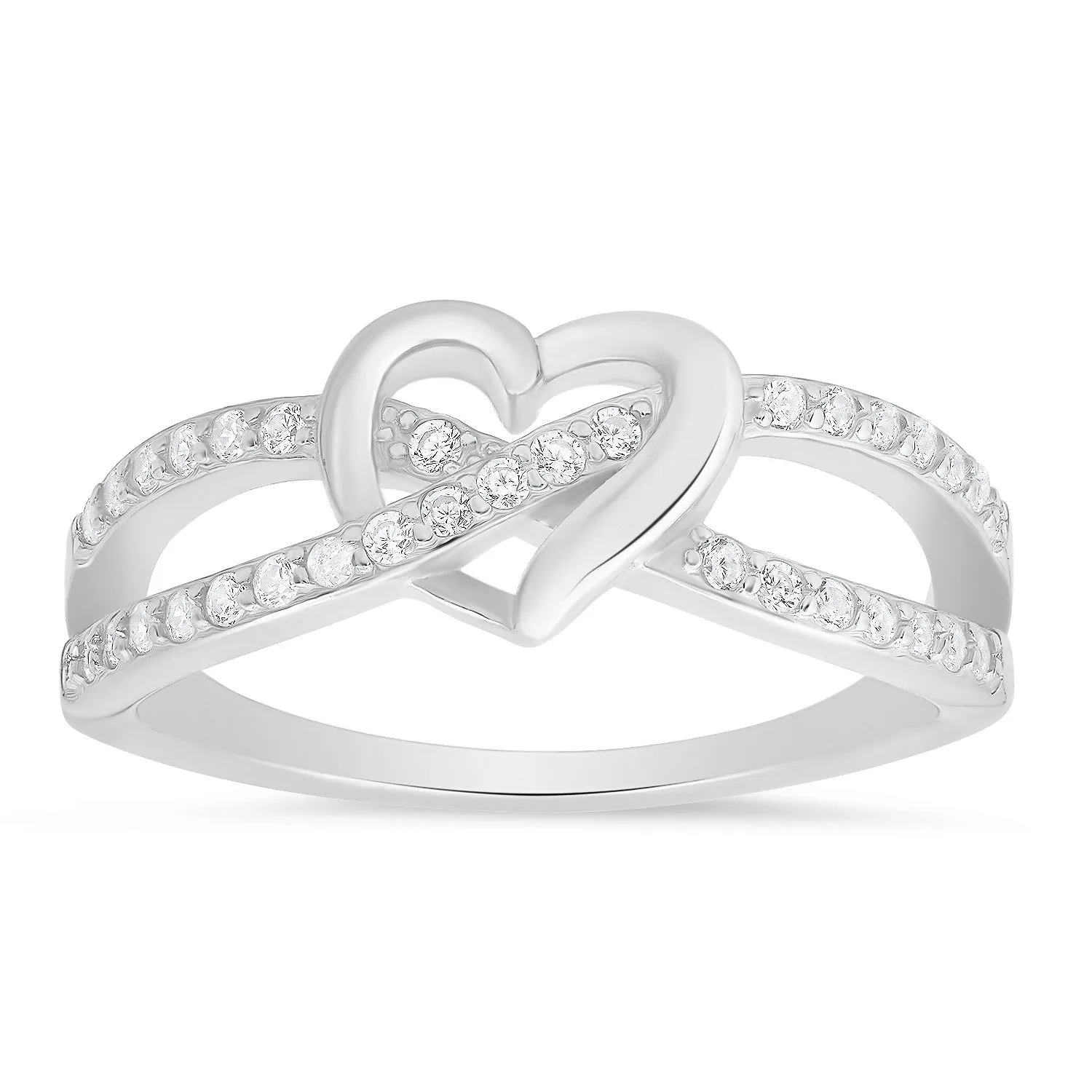 Sterling Silver Heart CZ Ring