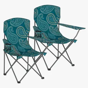 Stirling Camping Chair, 2 Pack, Paisley Teal