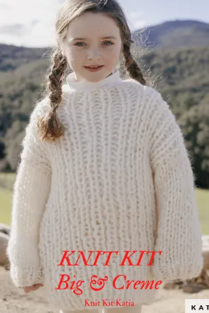 STRICK-SET Süßer Strickpullover in creme mit Ingenious big Wolle