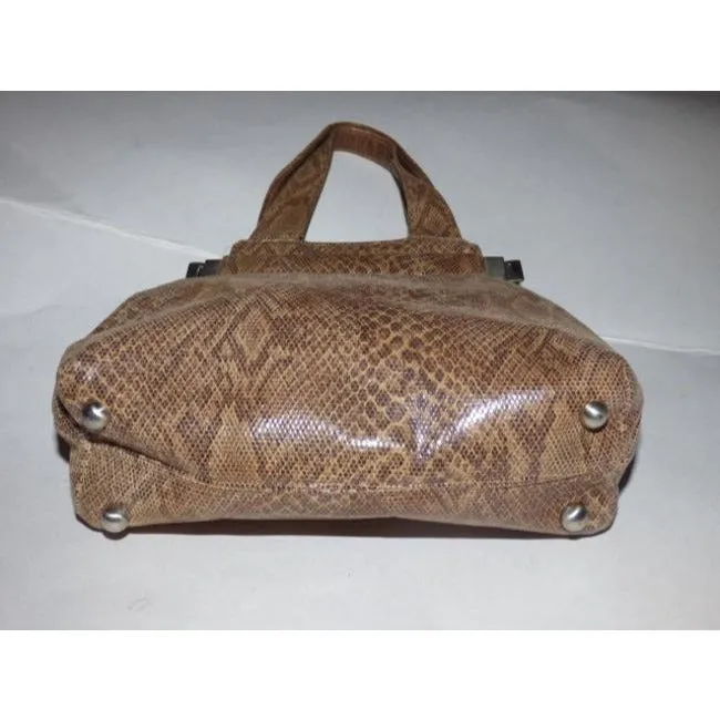 Stuart Weitzman Vintage Pursesdesigner Purses Python Leather In Shades Of Brown Clutch