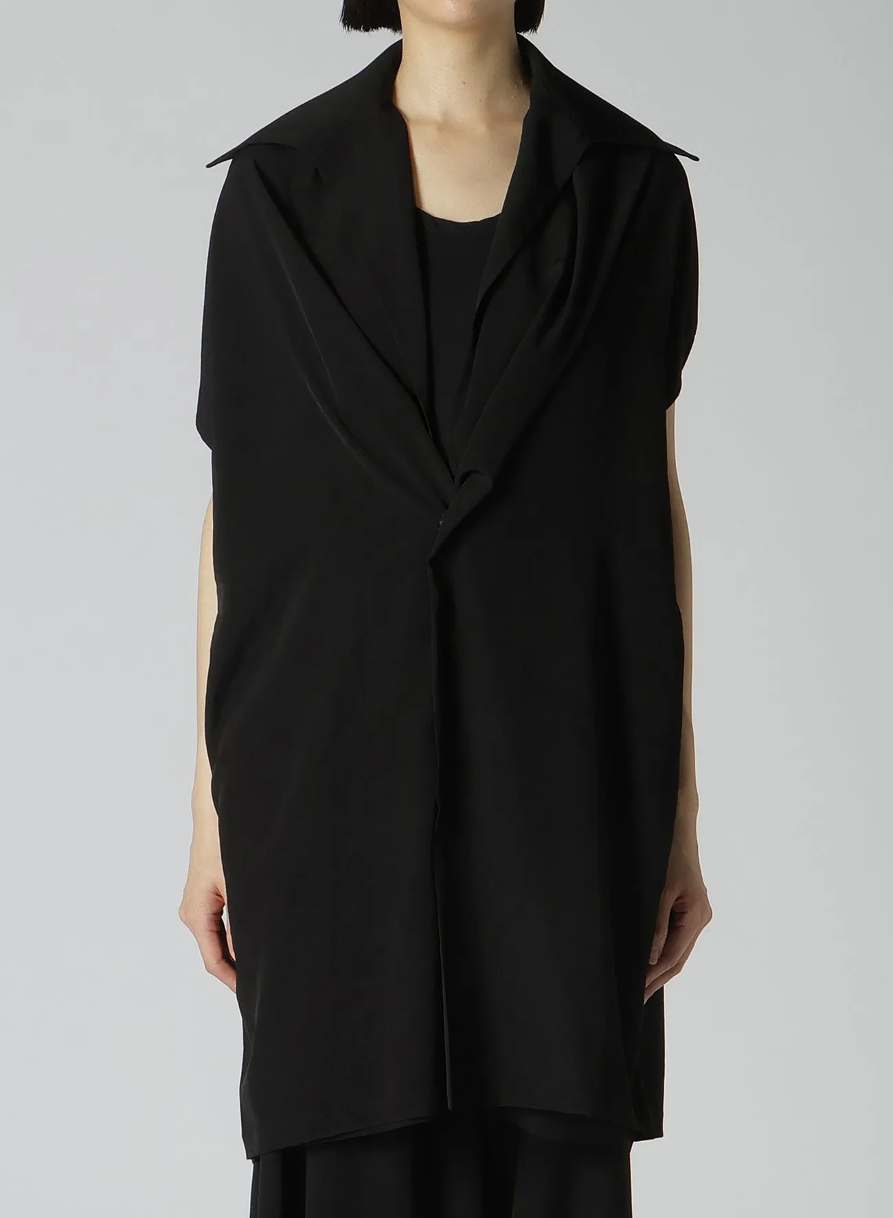 TA/PE CREPE DE CHINE DRAPED NECK DRESS