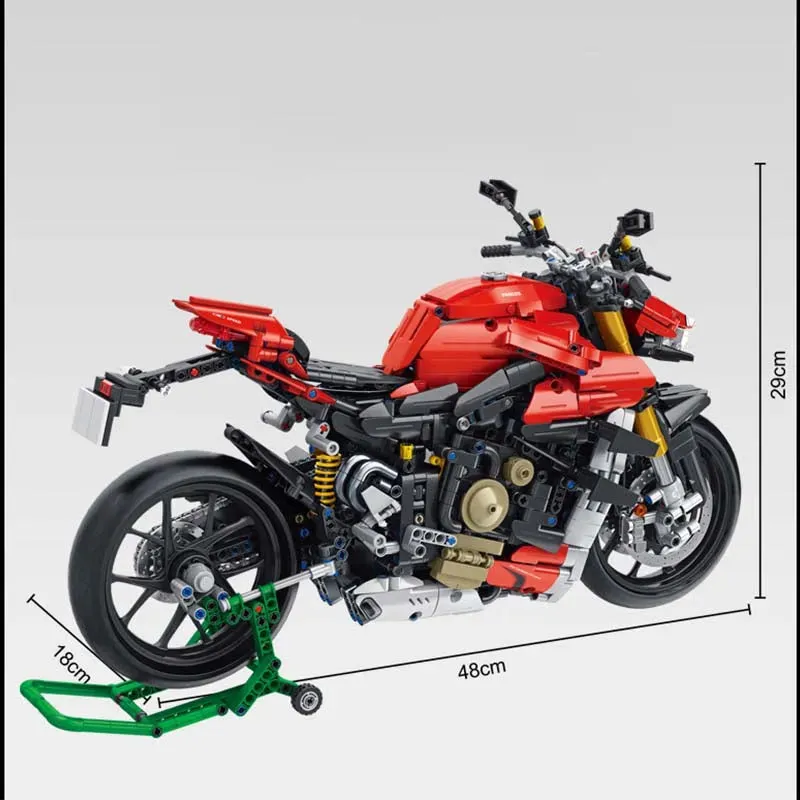 Tech MOC Ducati V4 Sport Motorcycle Bricks Toy