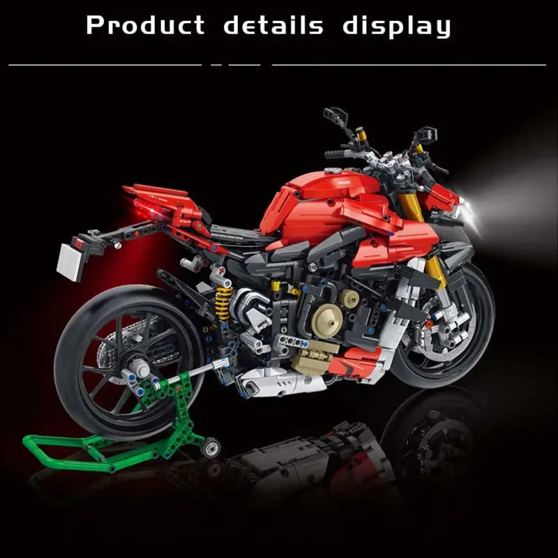 Tech MOC Ducati V4 Sport Motorcycle Bricks Toy