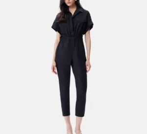 THEO - Echo Paper Bag Jumpsuit in Black