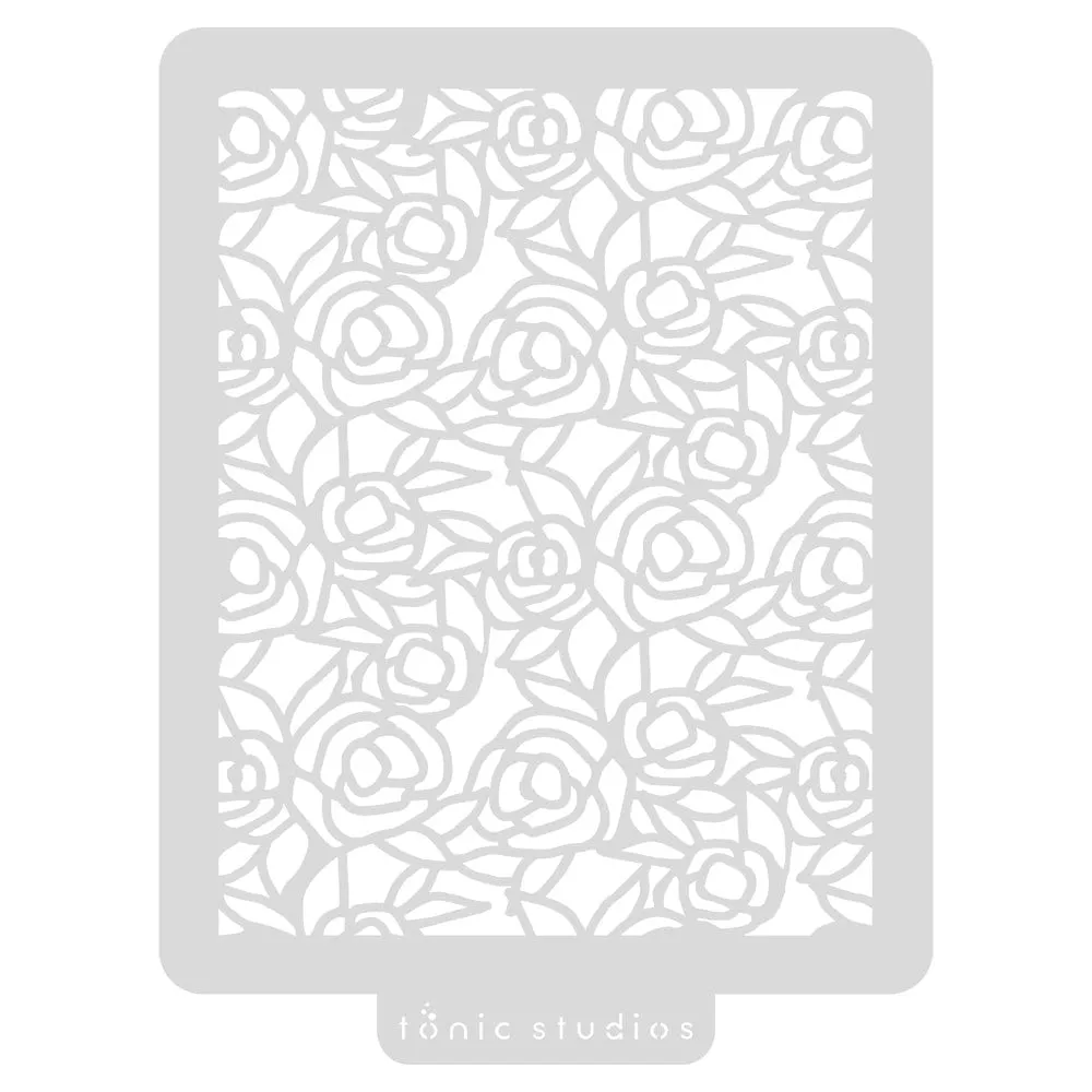 Tonic Studios - Rose Garden Background Stencil - 5002e