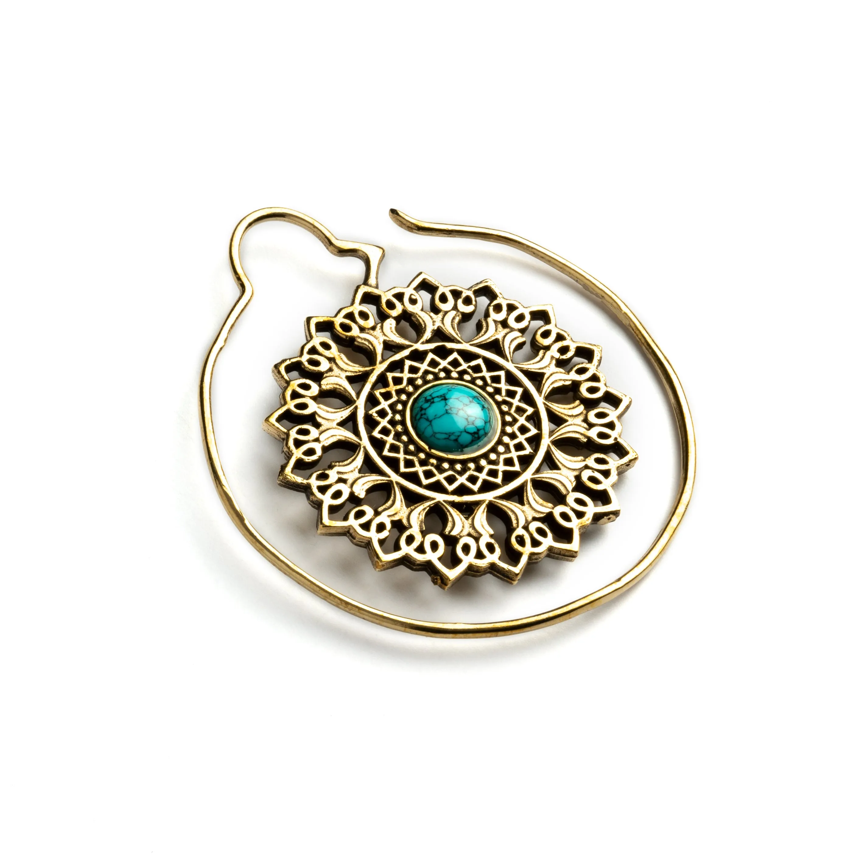 Turquoise Padma Mandala Earrings