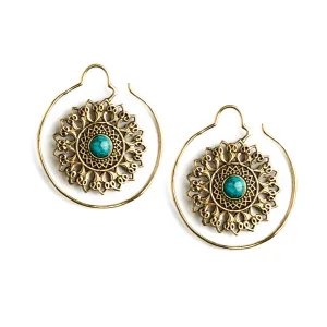 Turquoise Padma Mandala Earrings